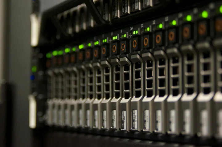 Server rack in a data center